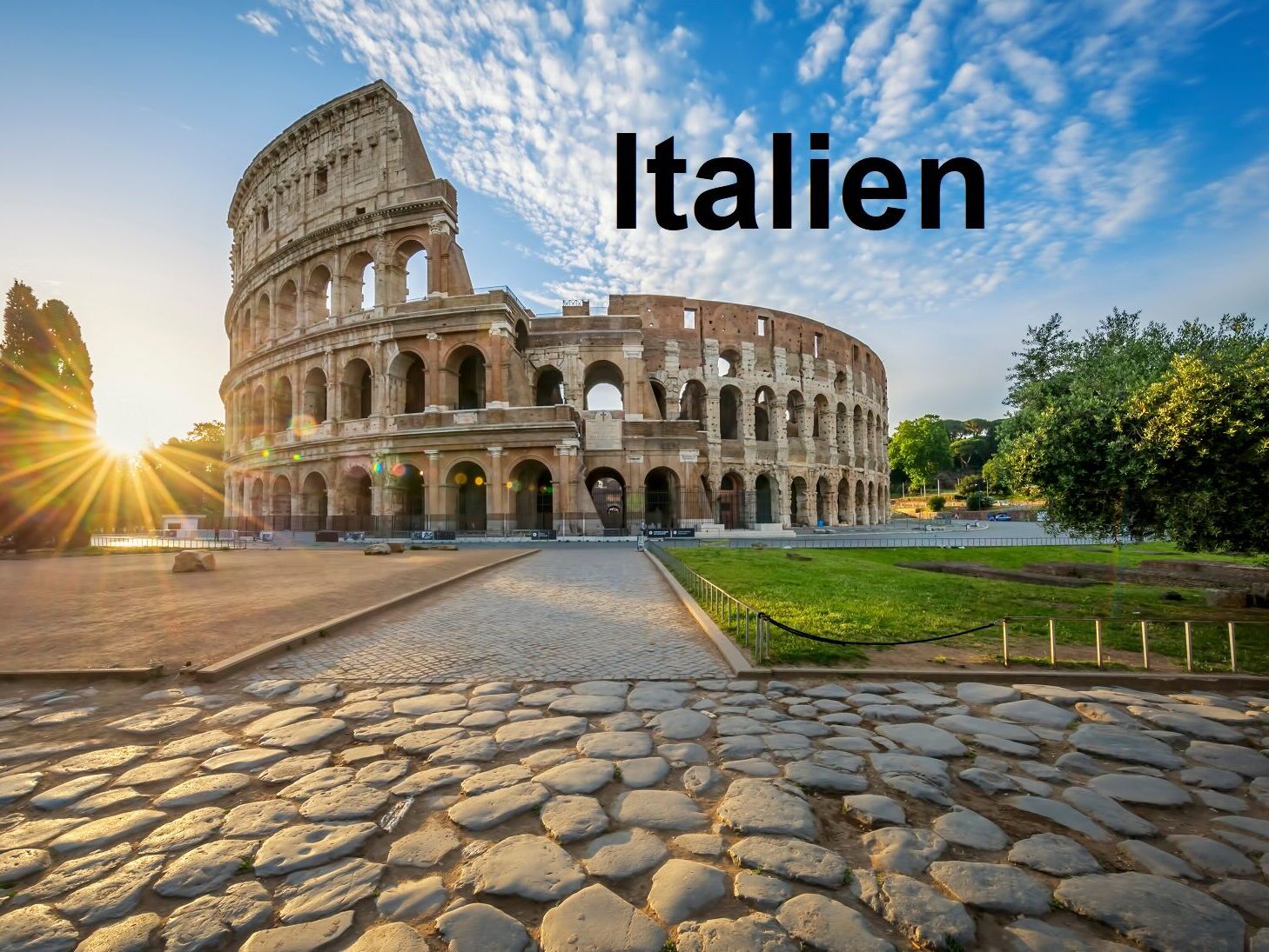 Colosseum in Rome with morning sun