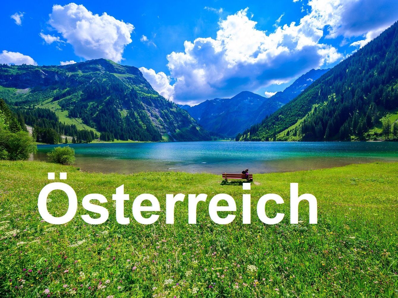 Vilsalpsee (Vilsalp Lake) at Tannheimer Tal, beautiful mountain scenery in Alps at Tannheim, Reutte, Tirol - Austria